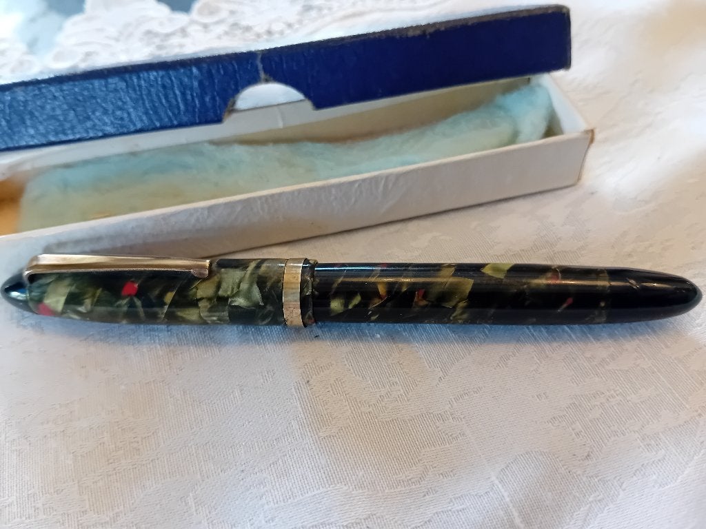 antiek waterman vulpen pen met 14kr gouden pennetje, Gebruikt, Verzenden, Met doosje, Vulpen