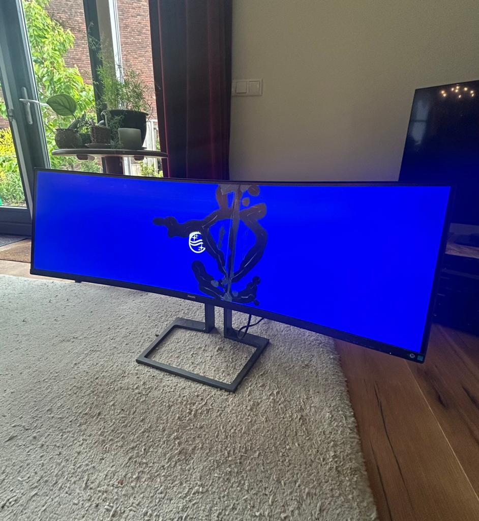 49 inch ultra wide philips monitor met kapot scherm, Ophalen of Verzenden, LED