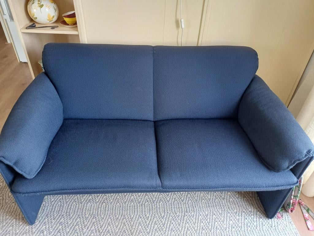 Leolux bank Bora Bora donkerblauw, Ophalen, Gebruikt, 150 tot 200 cm, Tweepersoons