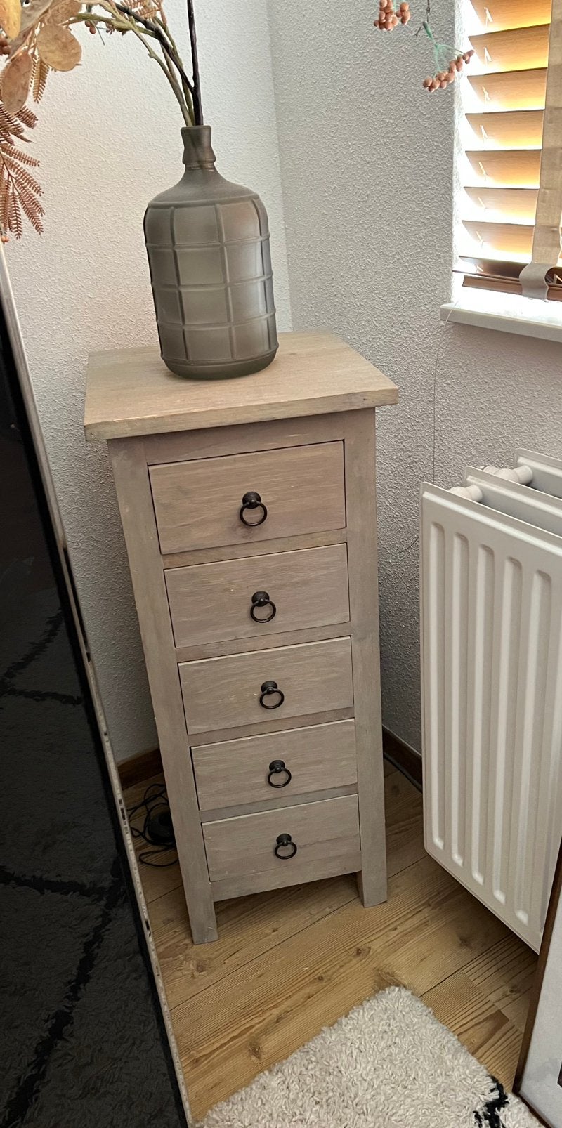 Houten ladekastje met 5 laden, Ophalen, Minder dan 50 cm, Gebruikt, 5 laden of meer