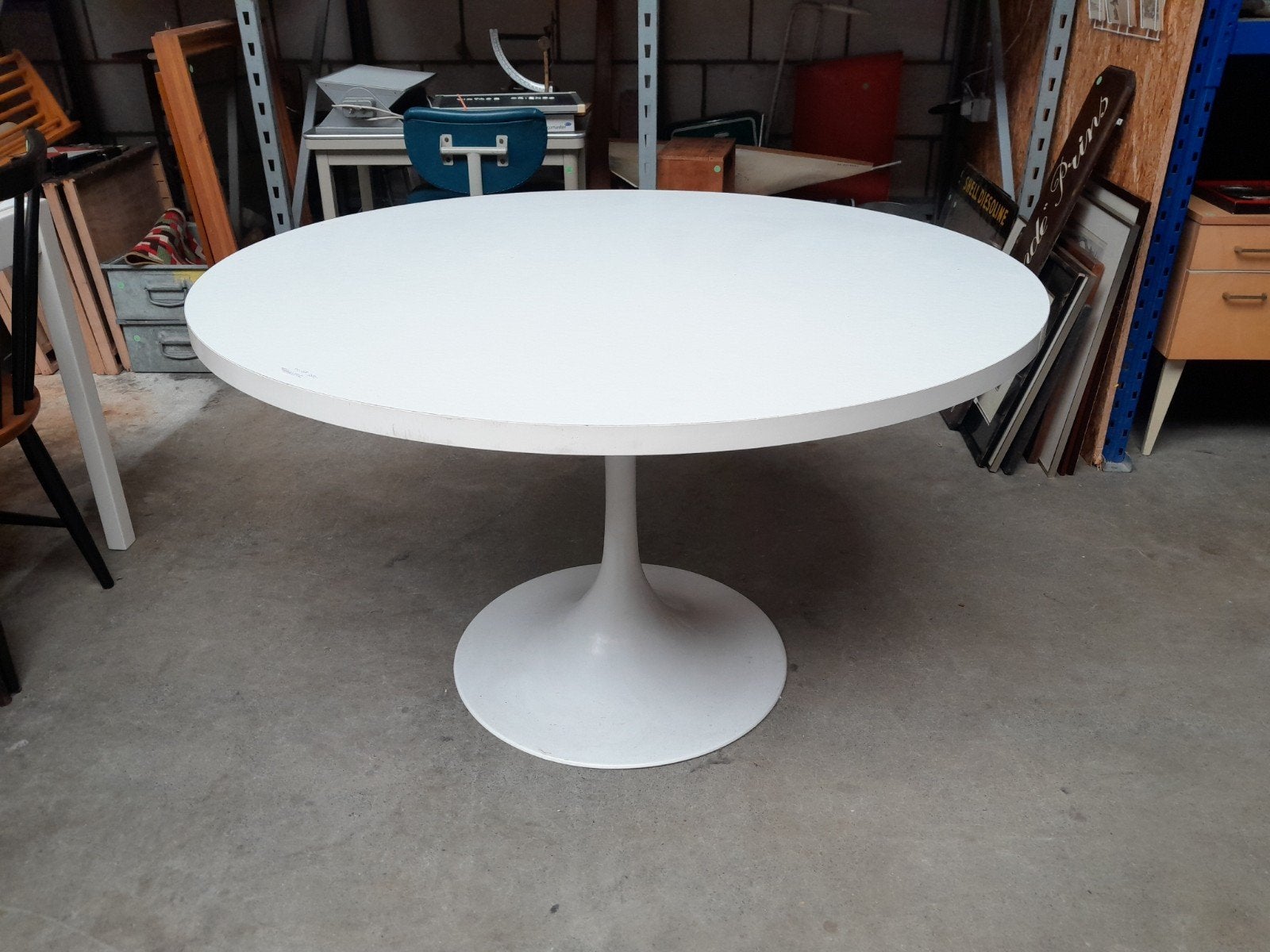 Pastoe eettafel - Witte ronde tafel tulpvoet, Ophalen, Overige materialen, Gebruikt, Pastoe