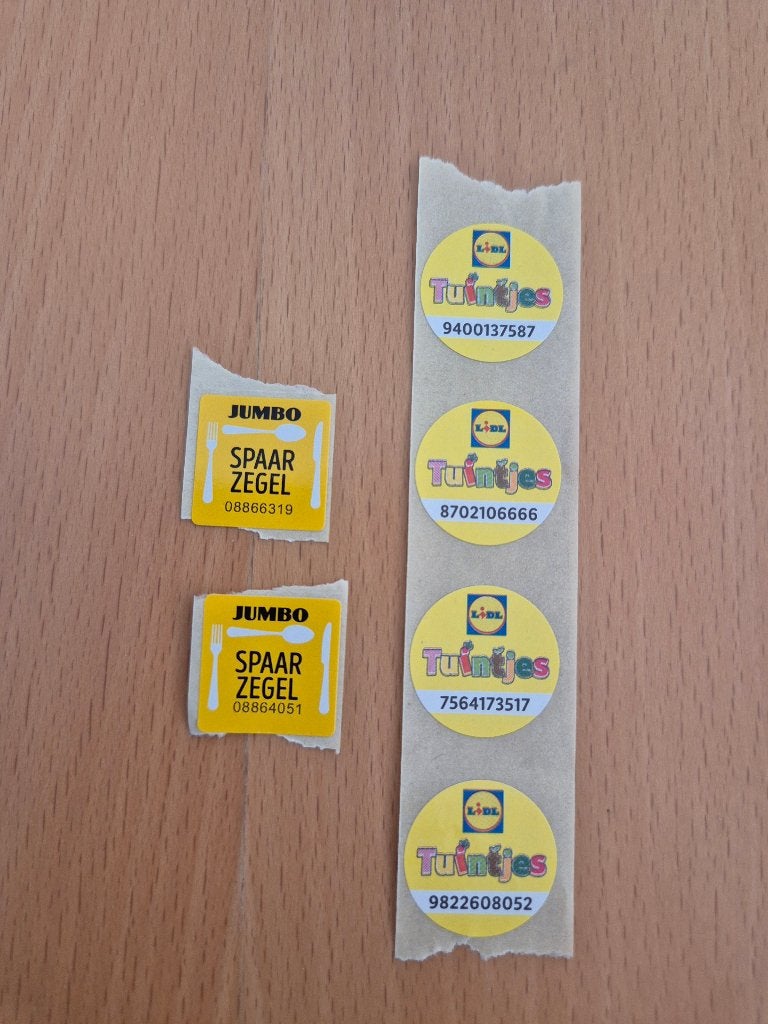 4 Lidl Tuintje zegels + 2 Jumbo zegels, Lidl, Ophalen of Verzenden