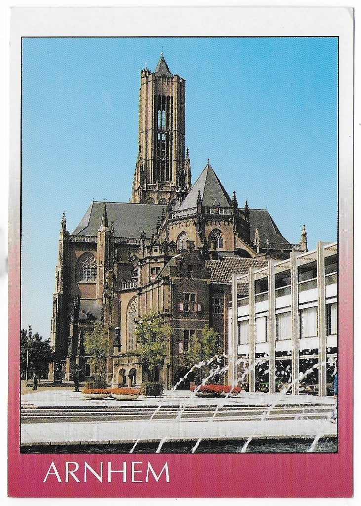 Arnhem Eusebius Kerk Gelopen Ansichtkaart ( B4611, Verzamelen, Ophalen of Verzenden, 1980 tot heden, Gelopen, Gelderland