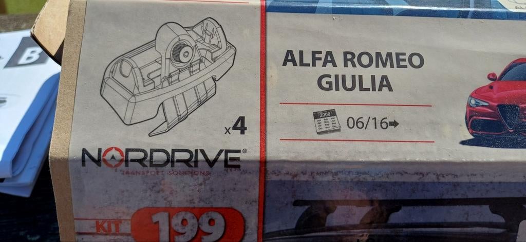 Dakdragers Nordrive Alfa Romeo (Giulia vanaf 2016 - Nieuw, Auto diversen, Dakdragers, Ophalen of Verzenden, Nieuw