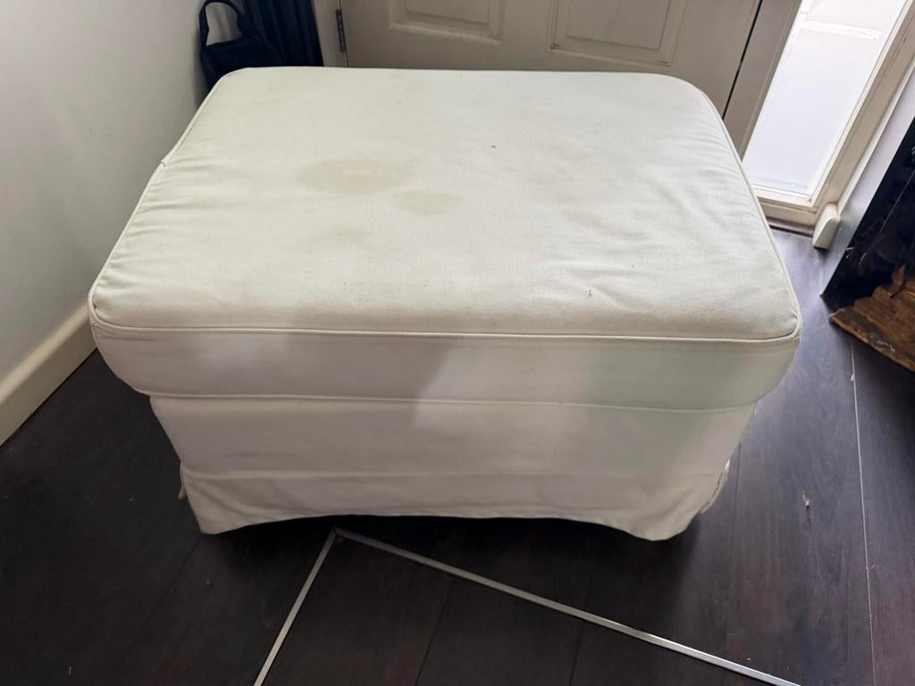 IKEA Ektorp voetenbank/poef - wit, Huis en Inrichting, Ophalen, Zo goed als nieuw, Stof, Rechthoekig