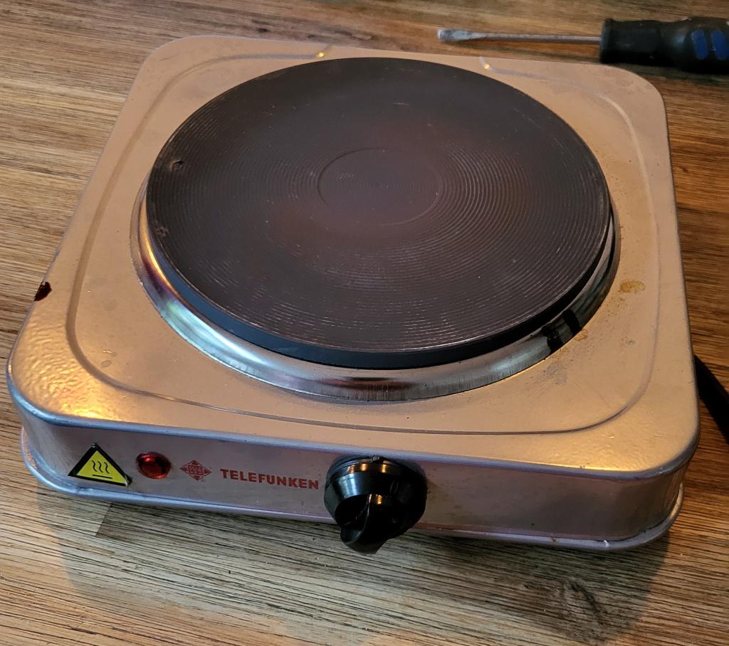 kookplaatje 1 pits 1500 Watt, Witgoed en Apparatuur, Kookplaten, Ophalen, Vrijstaand, Elektrisch, 4 kookzones