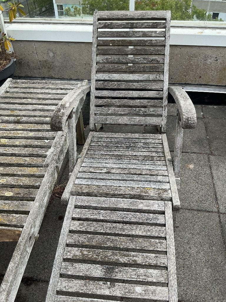 Hardhouten ligbed en bank, Ophalen, Gebruikt, Hout, Inklapbaar