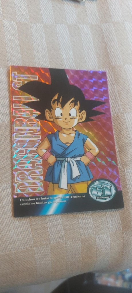 dragonball z kaart glitter Goku Kid Japanse, Ophalen of Verzenden, Nieuw, Losse kaart
