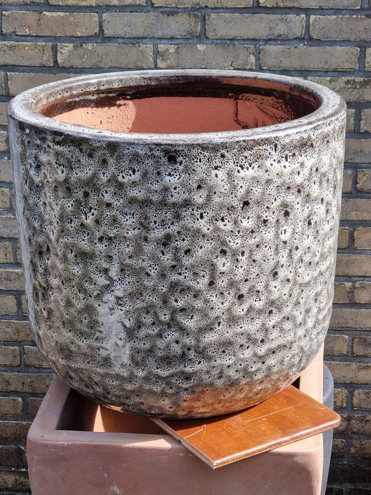 grote bloempot  +/- 40 cm  voor buiten, Ophalen, Steen, Minder dan 30 cm, Minder dan 60 cm