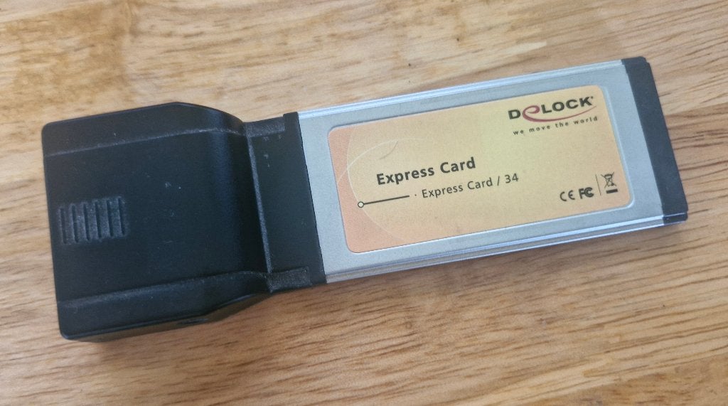 Delock ExpressCard/34 naar 2x FireWire A, Ophalen of Verzenden, Gebruikt