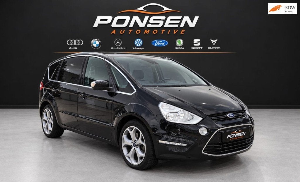 Ford S-Max 1.6 EcoBoost Titanium rs uitv 7p., Gebruikt, 4 cilinders, 7 stoelen, Zwart