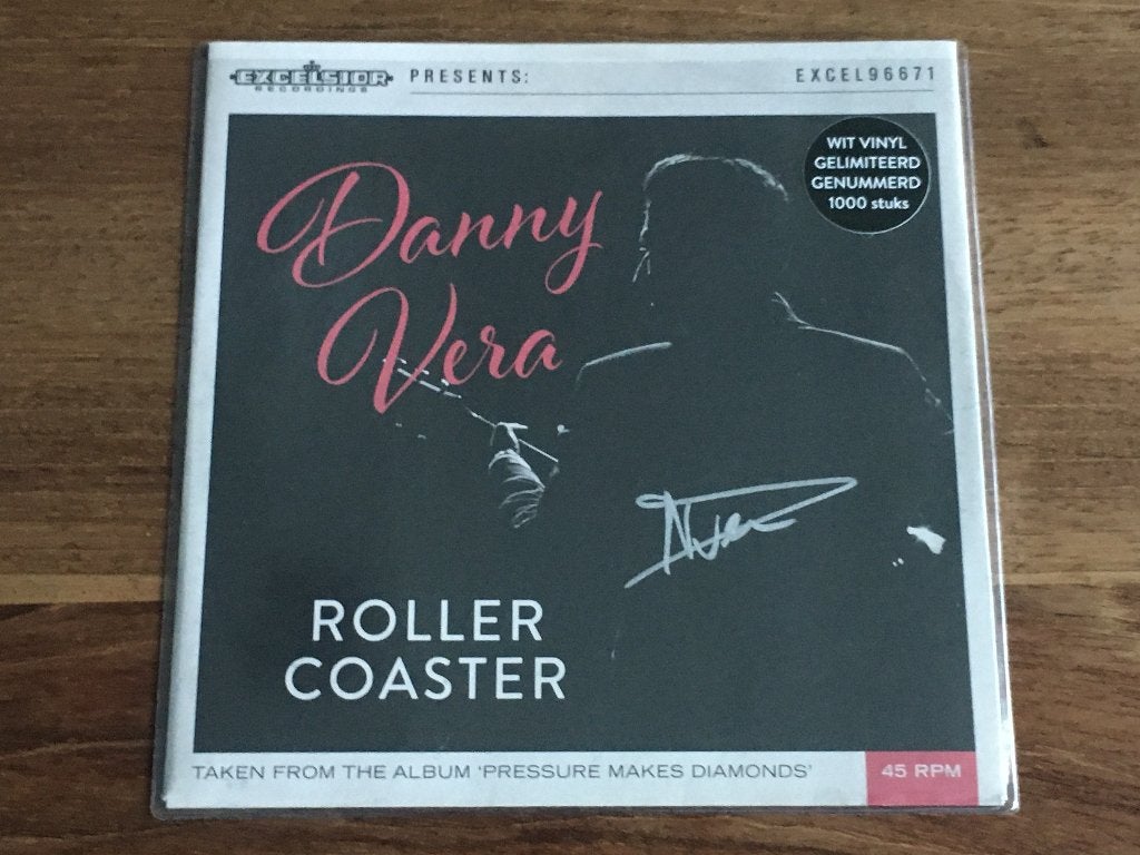 Vinyl Single Danny Vera Roller Coaster WHITE SIGNED NUMB NEW, 7 inch, Ophalen of Verzenden, Pop, Colored vinyl