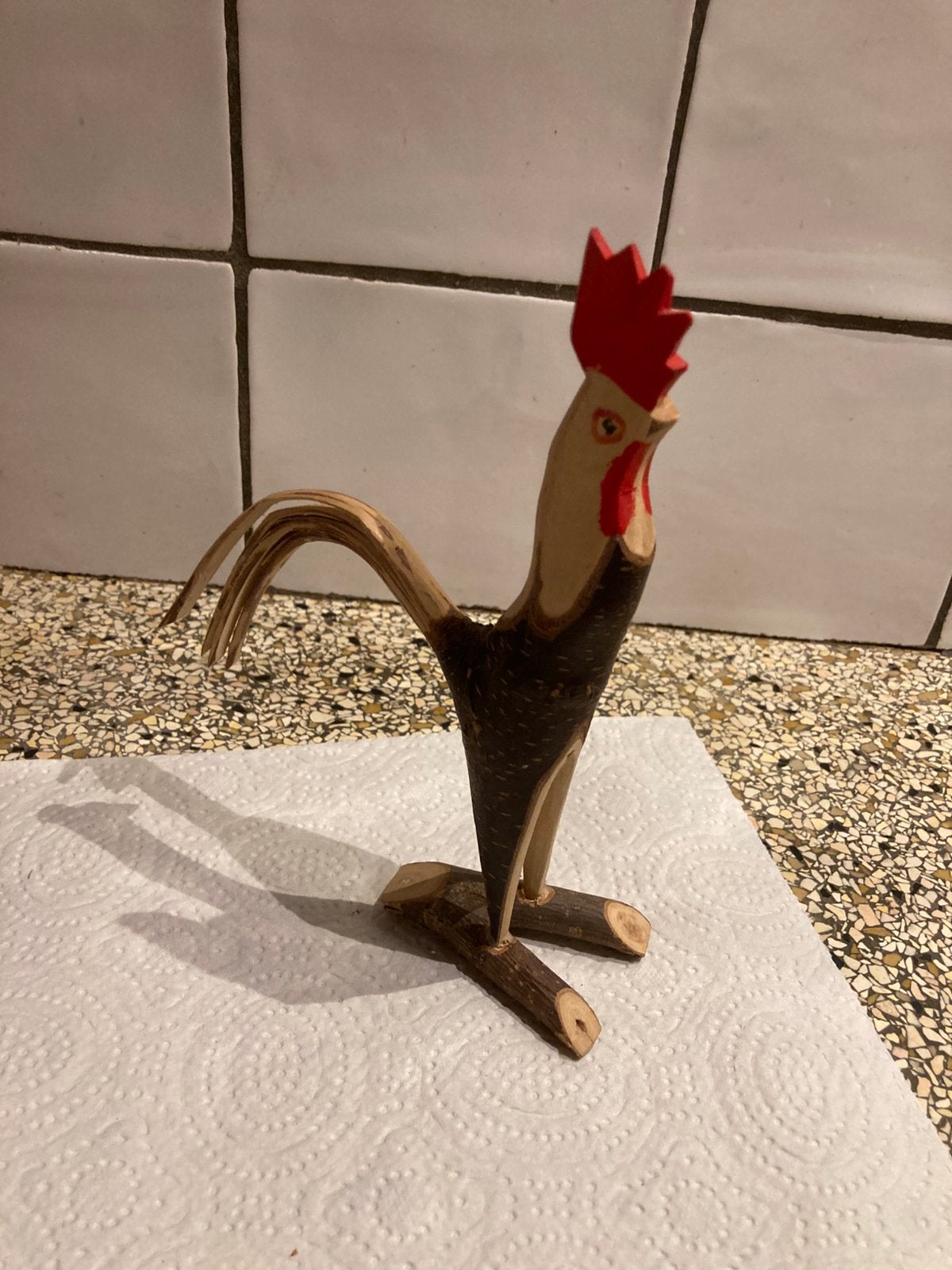 Kip uit berkenhout gesneden, Ophalen of Verzenden, Zo goed als nieuw
