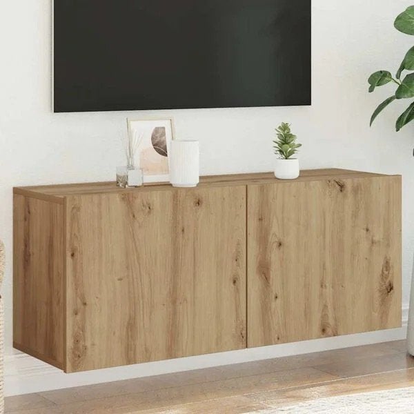 Tv-meubel wandgemonteerd artisanaal eiken  nieuw in doos, Ophalen, ., Nieuw, .
