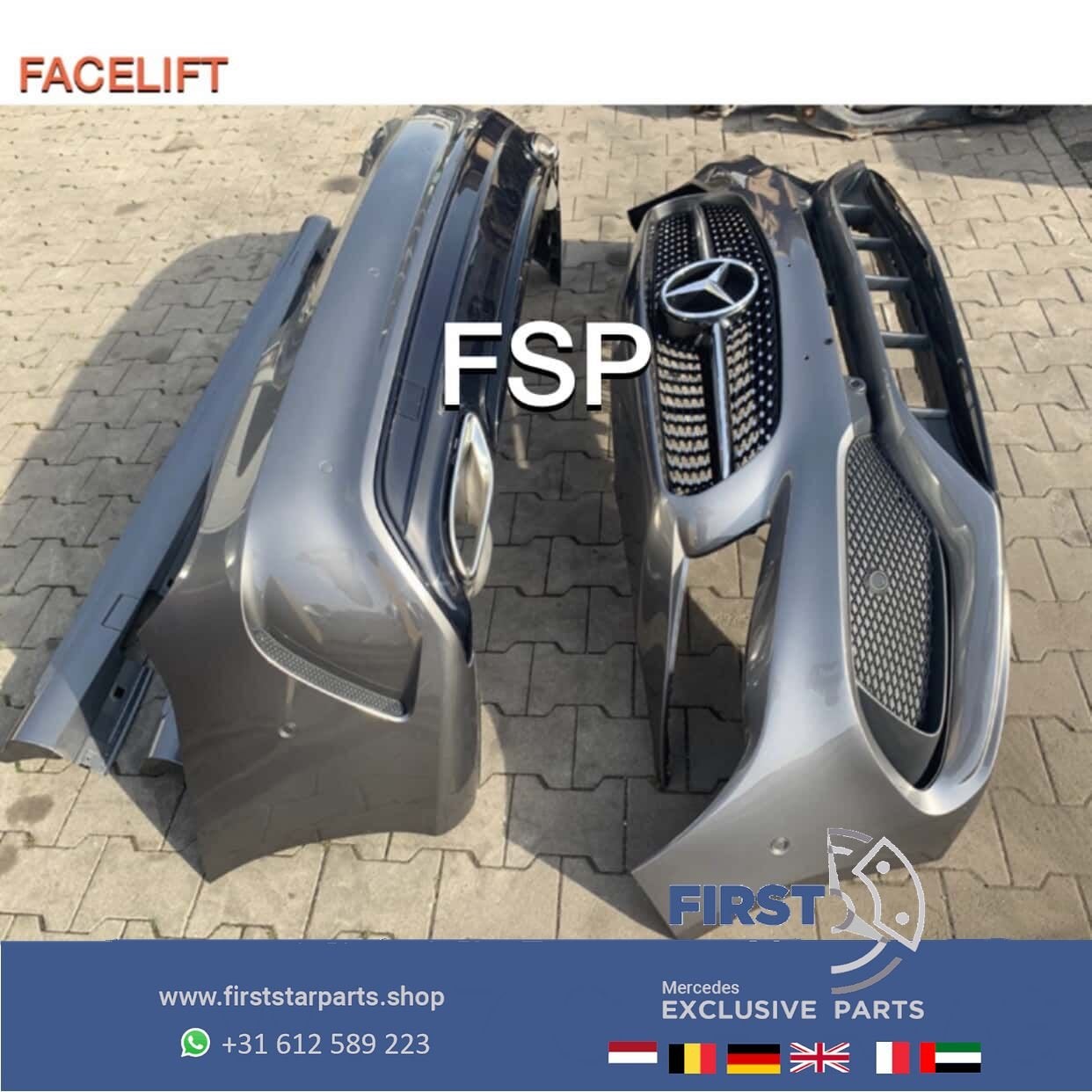 W117 CLA FACELIFT AMG PAKKET 787 BERG GRIJS BUMPER SET + ZIJ, Gebruikt, -, Ophalen of Verzenden, Bumper