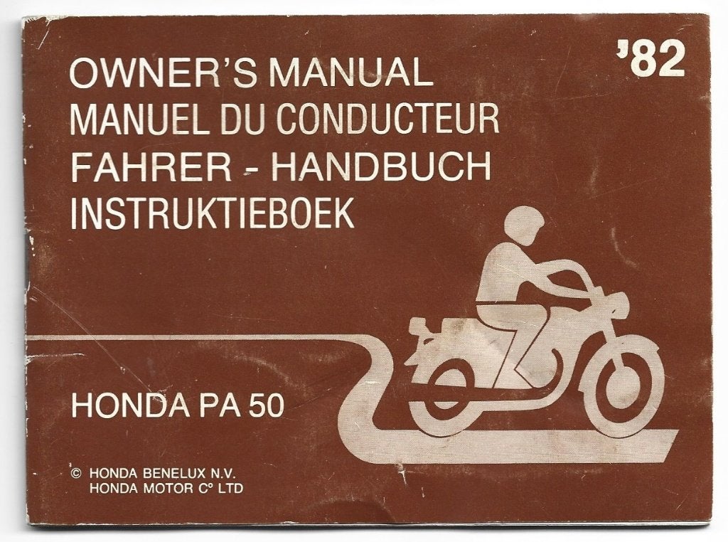 Honda PA50 instruktieboek 1982 (6223z) bromfiets, Verzenden, Zo goed als nieuw