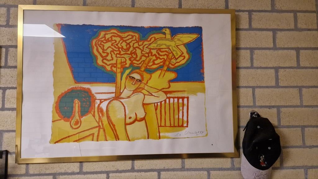 Kleurrijke Zeefdruk Gesigneerd La Combe 1987 van Corneille, Ophalen of Verzenden