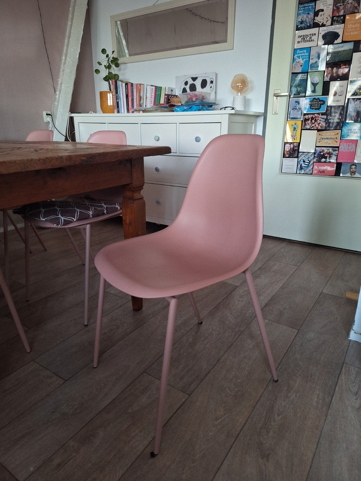Roze kuipstoelen eetkamer (6stuks), Huis en Inrichting, Stoelen, Ophalen, Zo goed als nieuw, Overige kleuren
