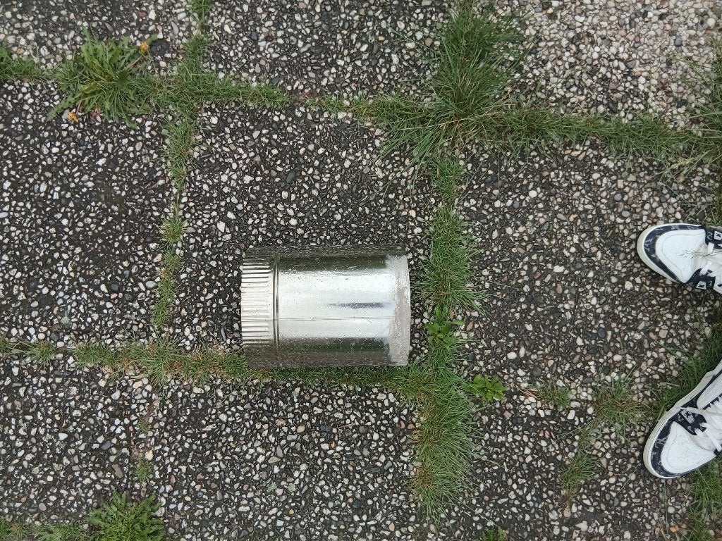 RVS Schoorsteenkanaal Ø200 mm x 25 cm | Kachelpijp |, Ophalen, Zo goed als nieuw, Hout, Overige soorten