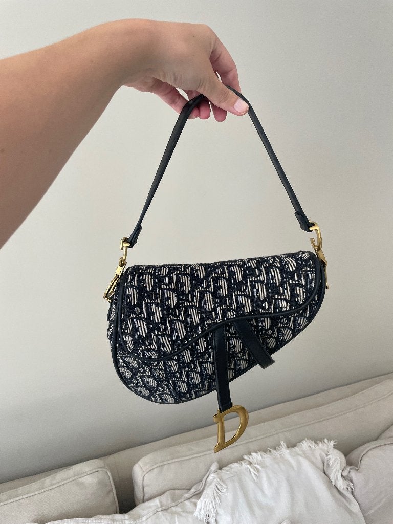 Dior tas, Verzenden, Zo goed als nieuw, Blauw, Handtas