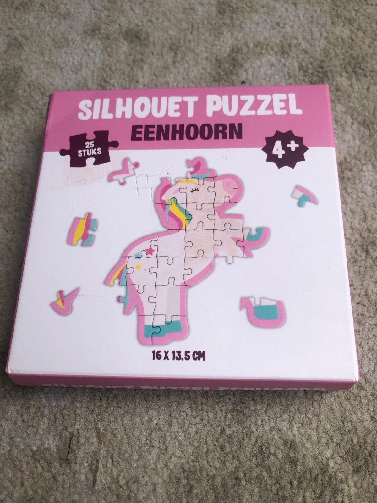 Eenhoorn Silhouet Puzzel - 25 Stukjes voor 4+, Ophalen of Verzenden, 10 tot 50 stukjes, Gebruikt, 4 tot 6 jaar