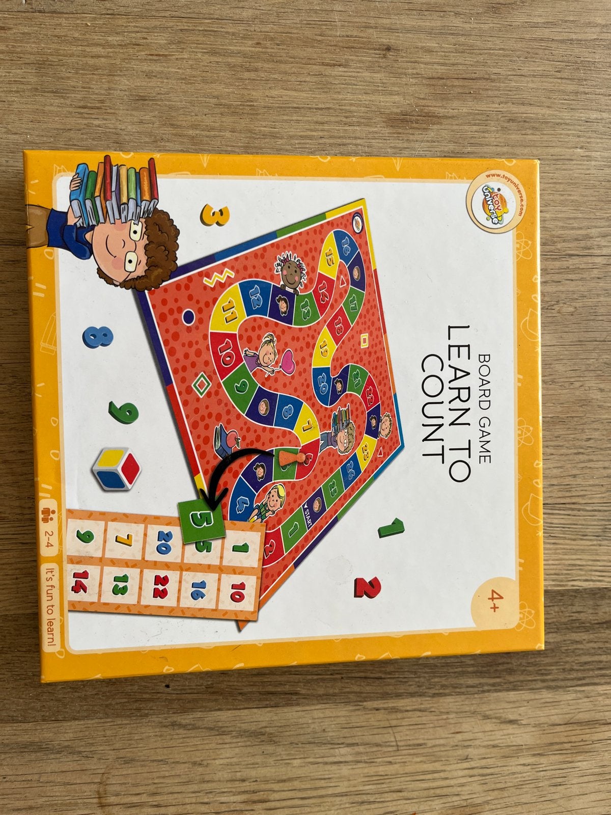 Leer tellen bordspel - Educatief spel voor kinderen, Drie of vier spelers, Ophalen, Gebruikt