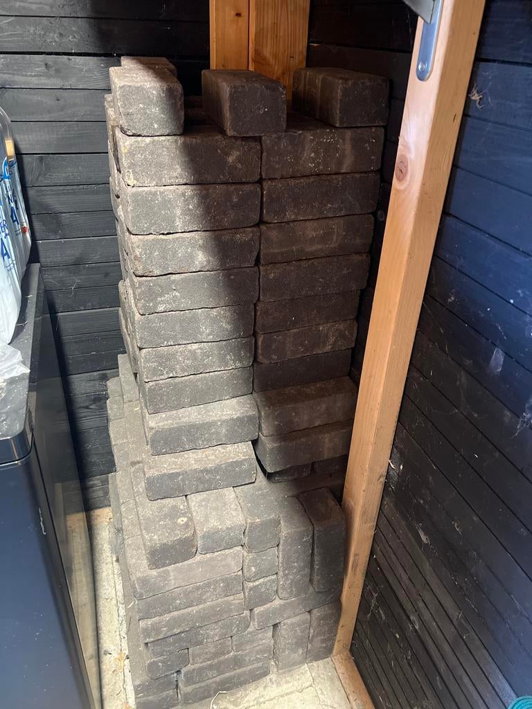 Getrommelde waaltjes, ca. 150 stuks, Tuin en Terras, Tegels en Klinkers, Gebruikt, Klinkers, Beton, 5 tot 10 m²