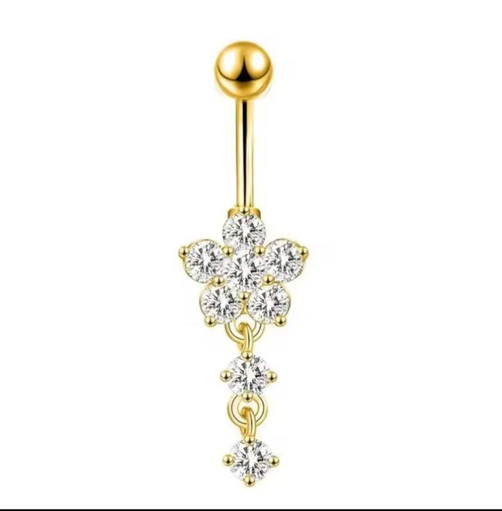 Navelpiercing chirurgisch staal goudkleur nieuw, Ophalen of Verzenden, Zo goed als nieuw, Staal, Neuspiercing