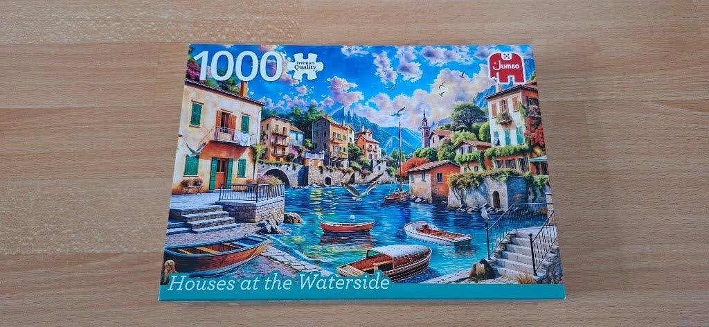 Jumbo puzzel Houses at the waterside, Ophalen of Verzenden, 500 t/m 1500 stukjes, Zo goed als nieuw, Legpuzzel
