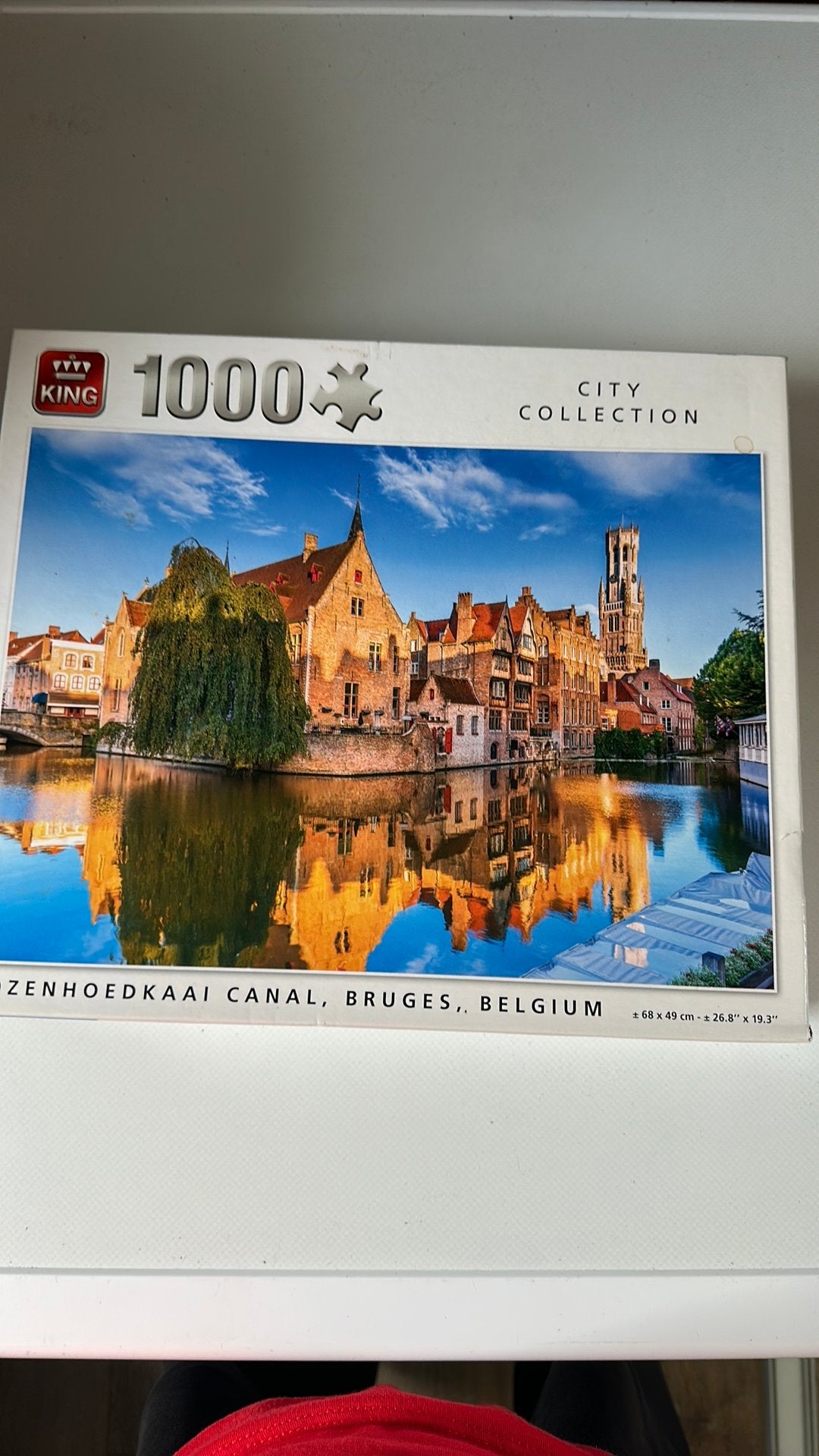 King puzzel 1000 stukjes / rozenhoedkaai canal,bruges, Ophalen of Verzenden, 500 t/m 1500 stukjes, Gebruikt, Legpuzzel