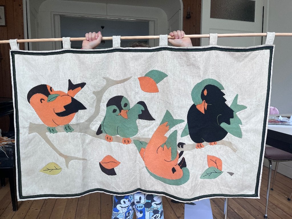 Wandkleed kinderen, Beige, Ophalen of Verzenden, Gebruikt, Handgemaakt