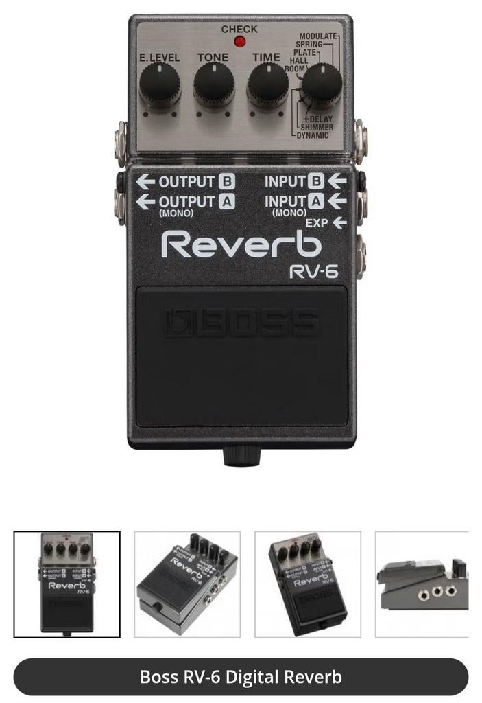 Gezocht: Boss RV - 6 Reverb pedaal, Muziek en Instrumenten, Ophalen of Verzenden, Zo goed als nieuw, Reverb
