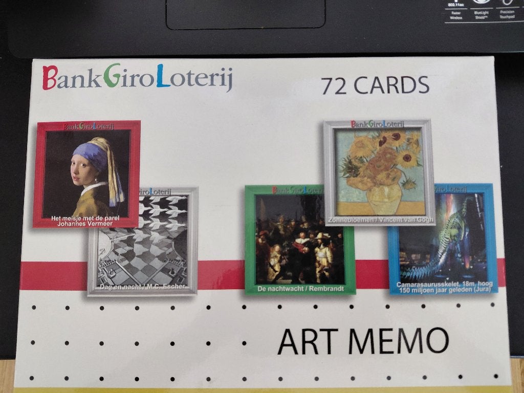 Memory spel, 72 kunstkaarten, nieuwstaat, Art Memo,, Verzenden, Nieuw
