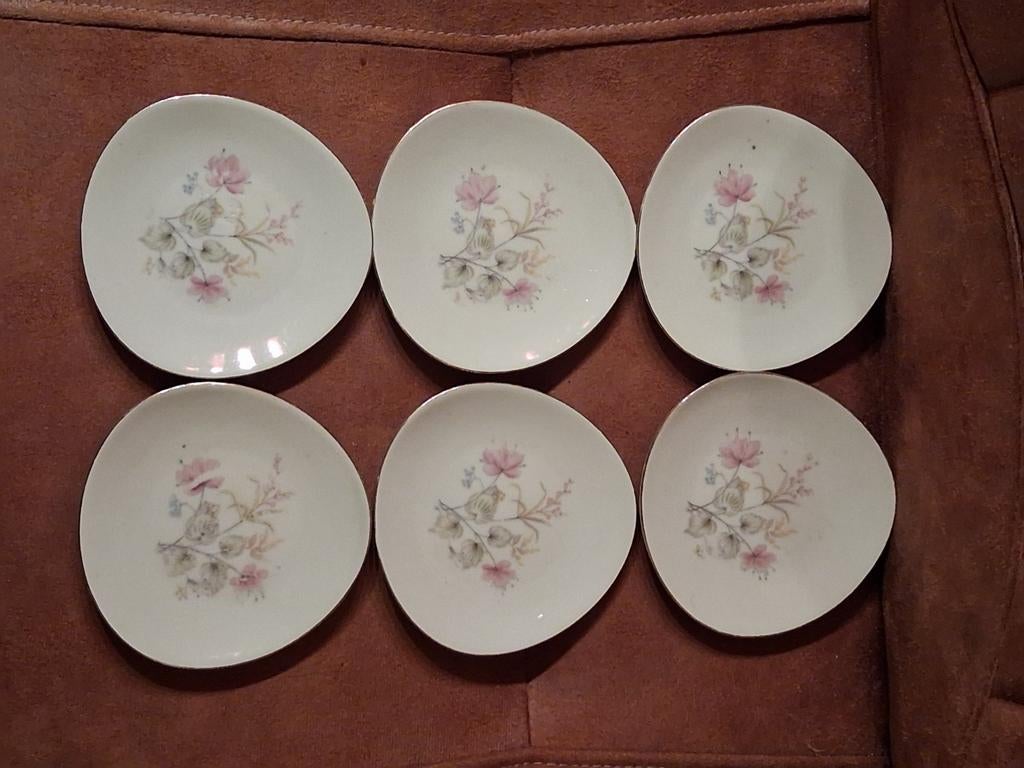 Set van 6 Vintage Driekante Petit-Four Schaaltjes –Friedrich, Ophalen of Verzenden