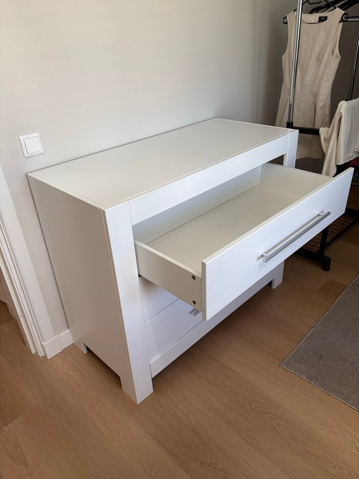 Witte commode/kast met 3 lades - 52x115x92 cm, Kinderen en Baby's, Kinderkamer | Commodes en Kasten, Ophalen, Gebruikt, 50 tot 70 cm