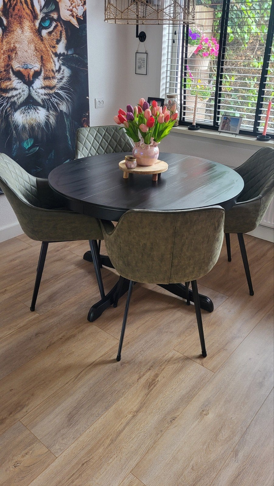 IKEA Uitschuifbare Tafel Zwart, 100 tot 150 cm, Rond, Ophalen of Verzenden, 150 tot 200 cm
