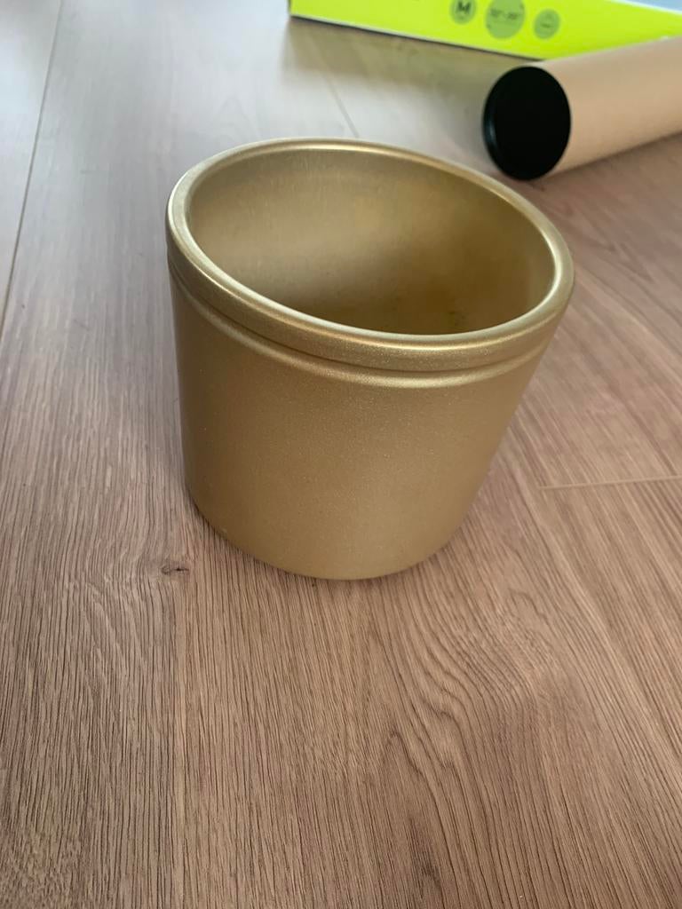 Gouden bloempot, Ophalen, Rond, Zo goed als nieuw, Aardewerk