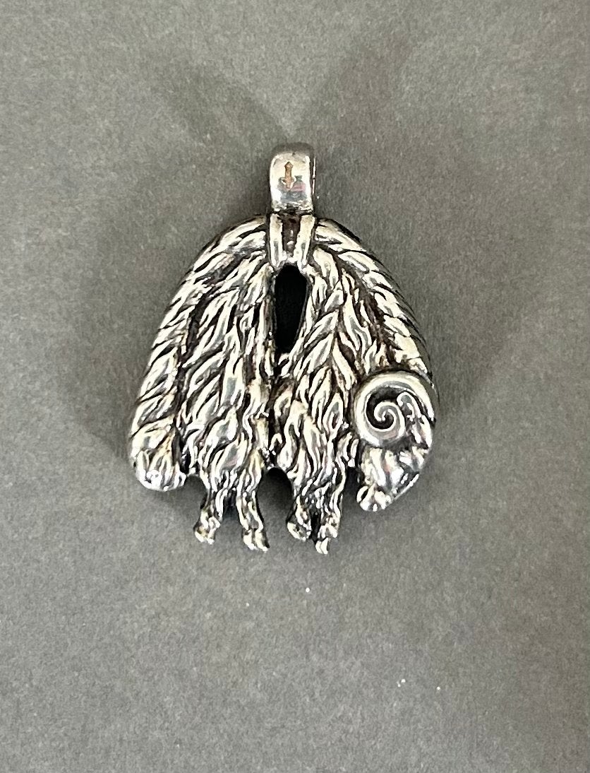 Zilveren hanger ram schaap gulden vlies, Ophalen of Verzenden, Zo goed als nieuw, Zilver, Dier