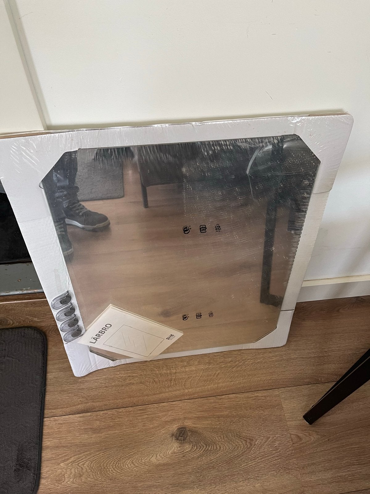 2x IKEA LÄRBRO spiegel 48x60 cm met bevestiging, Minder dan 50 cm, Ophalen of Verzenden, Zo goed als nieuw, Minder dan 100 cm