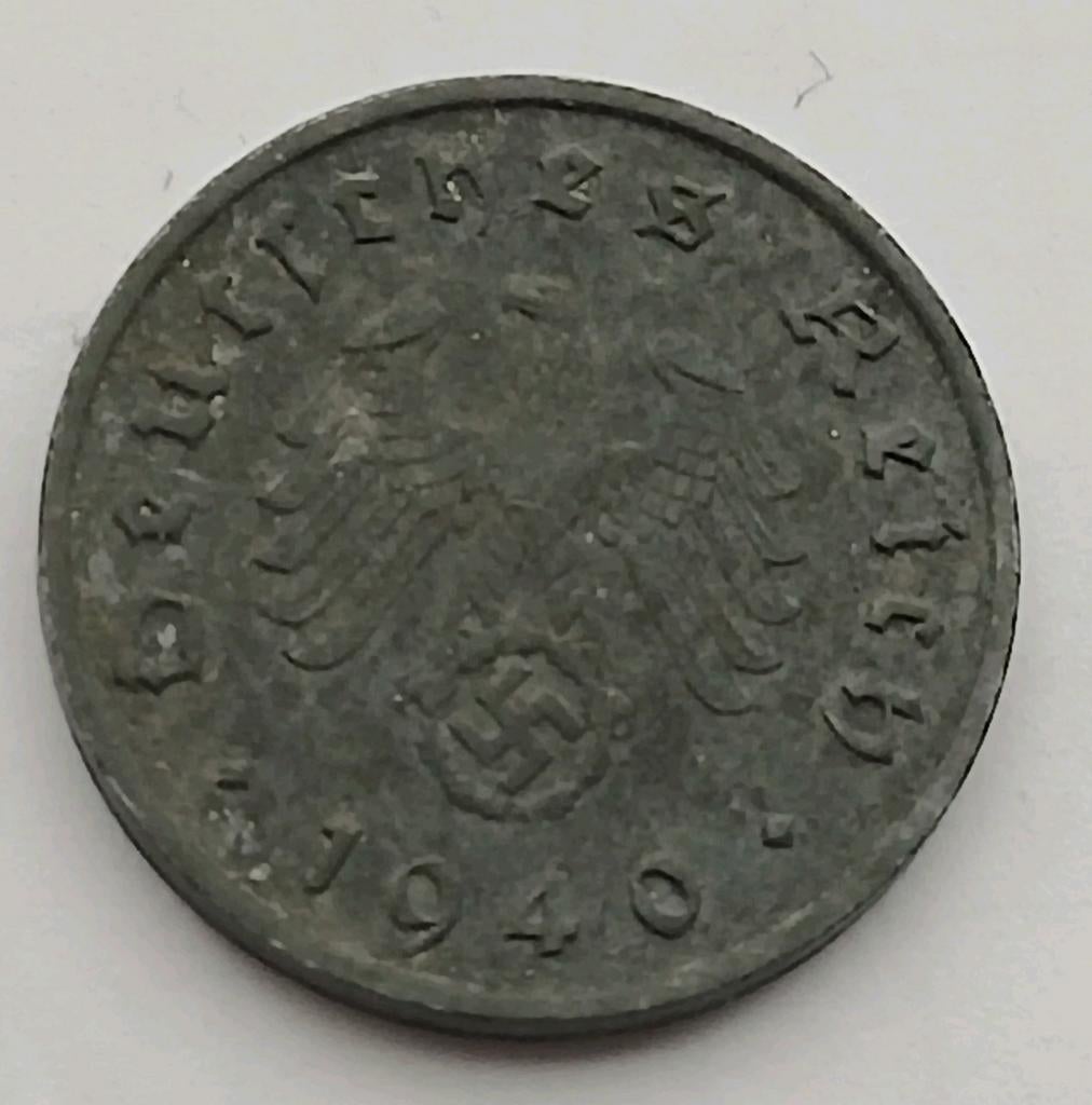 10 Reichspfennig 1940A Nazi Duitsland Oude Munt WO2 Swastika, Ophalen of Verzenden, Duitsland