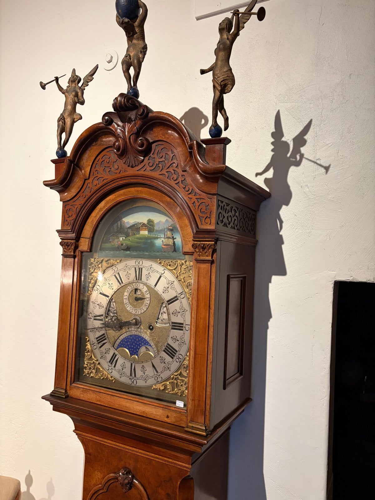 Amsterdams Staand Horloge met Scheepjesmechaniek, Antiek en Kunst, Ophalen