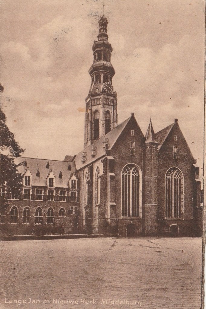 MIDDELBURG Lange Jan met Nieuwe Kerk 1933, Verzenden, 1920 tot 1940, Gelopen, Zeeland