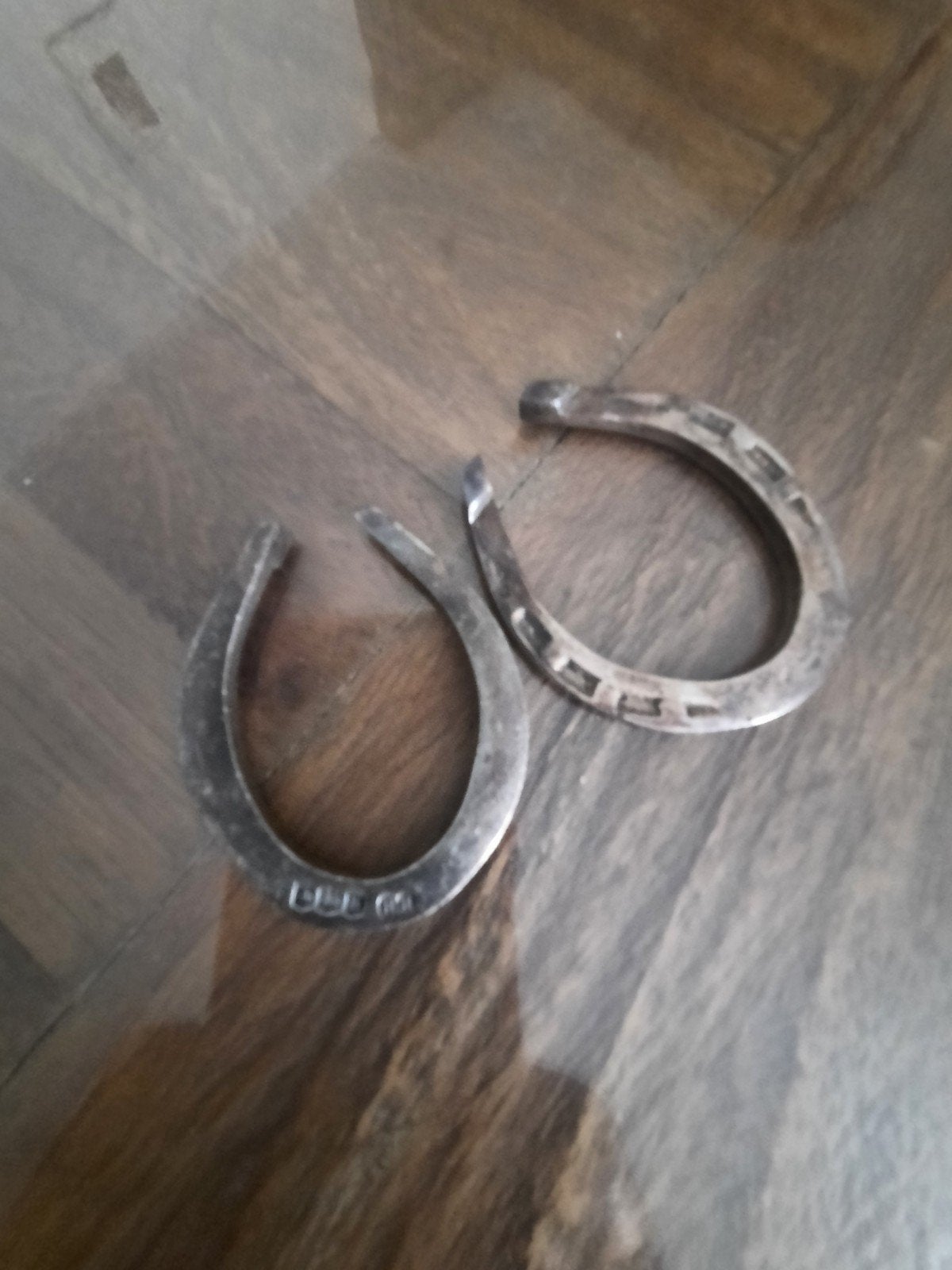 Zilveren hoefijzers met keurmerk kroonje leeuw B HH, Ophalen of Verzenden, Zilver