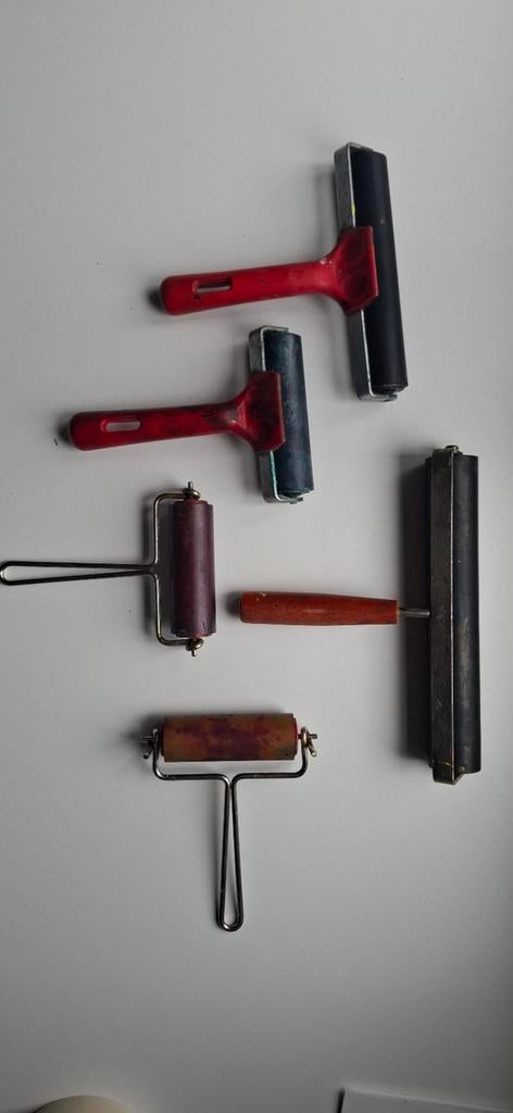 Linoleum druk rollers verschillende groottes, Ophalen of Verzenden