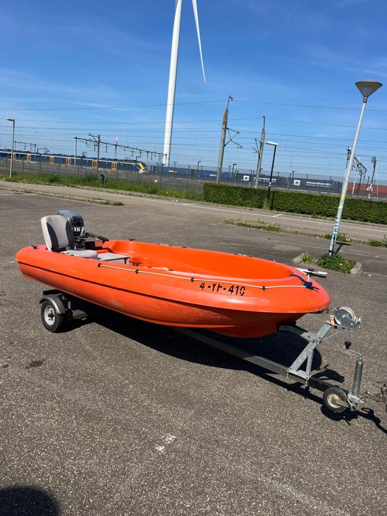 Jeanneau RigiflexCap 370 Boot + Yamaha 15PK 4 takt + trailer, Ophalen, Zo goed als nieuw, Jeanneau, Buitenboordmotor