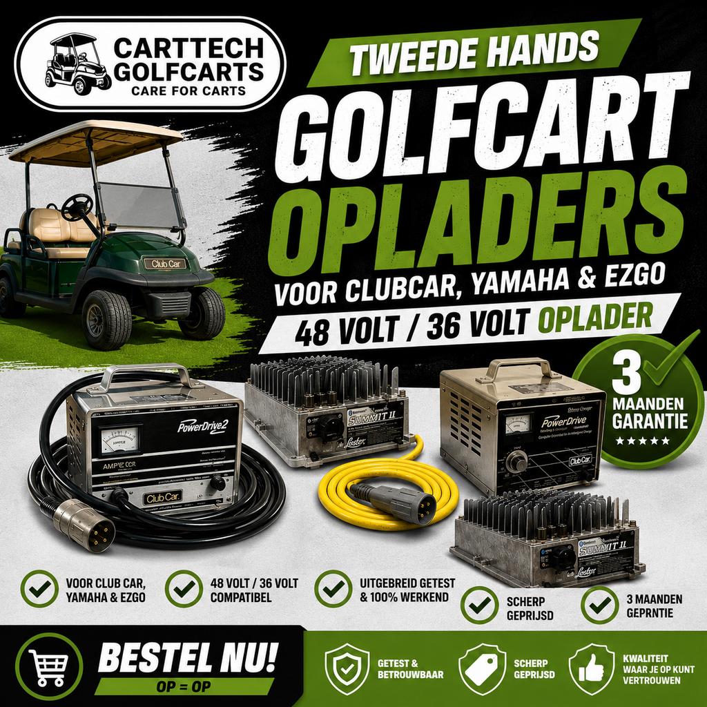Tweedehands Golfcart Opladers - 36V/48V Club Car, Yamaha, EZ, Ophalen of Verzenden, Gebruikt