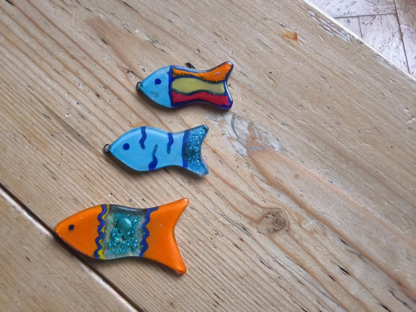 Set van 3 handgemaakte glazen vissen, Antiek en Kunst, Ophalen of Verzenden