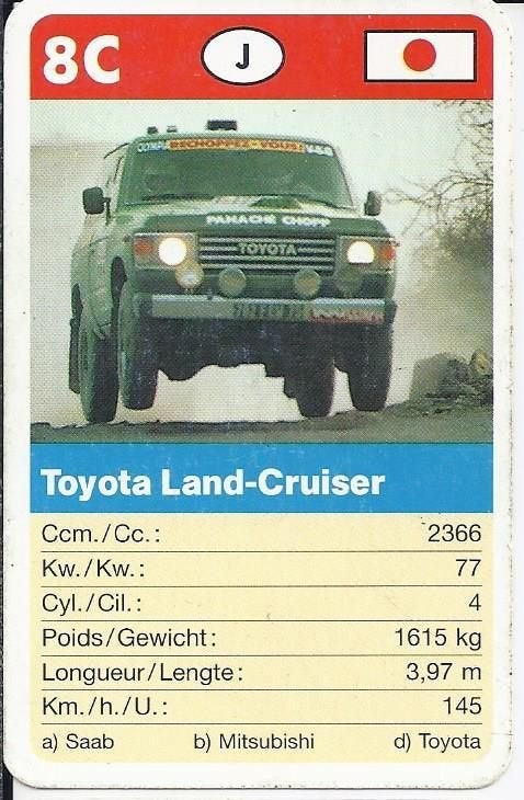Kw715 autokaartje 8c toyota land - cruiser, Ophalen of Verzenden, Zo goed als nieuw, Auto's