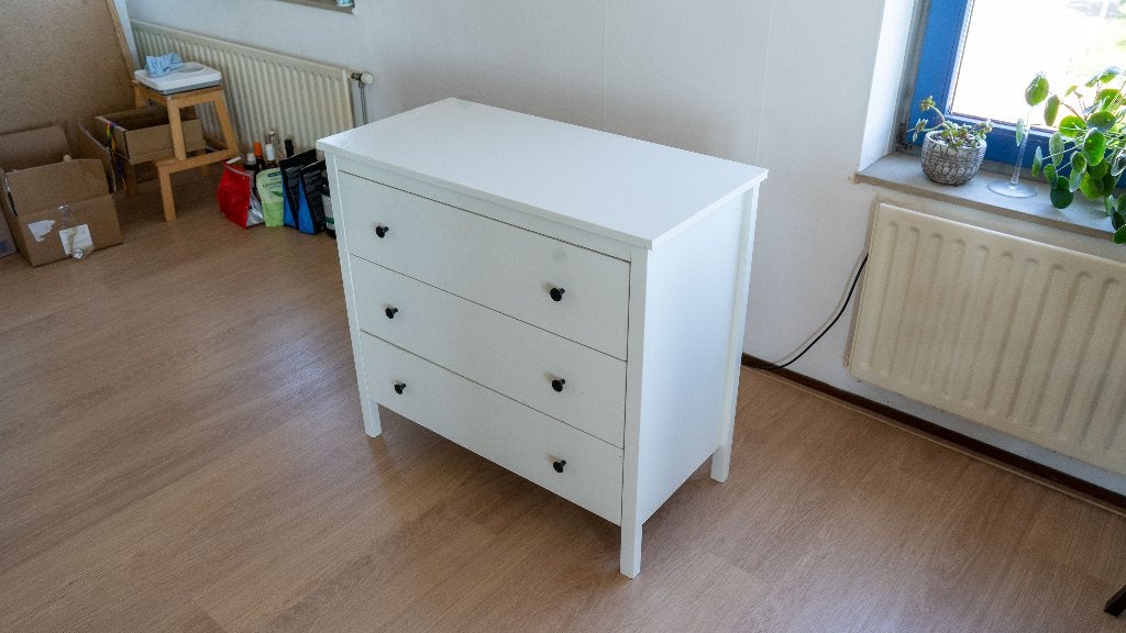IKEA KOPPANG ladekast 3 laden wit | met waterschade, Ophalen, Gebruikt, 50 tot 100 cm, 3 of 4 laden