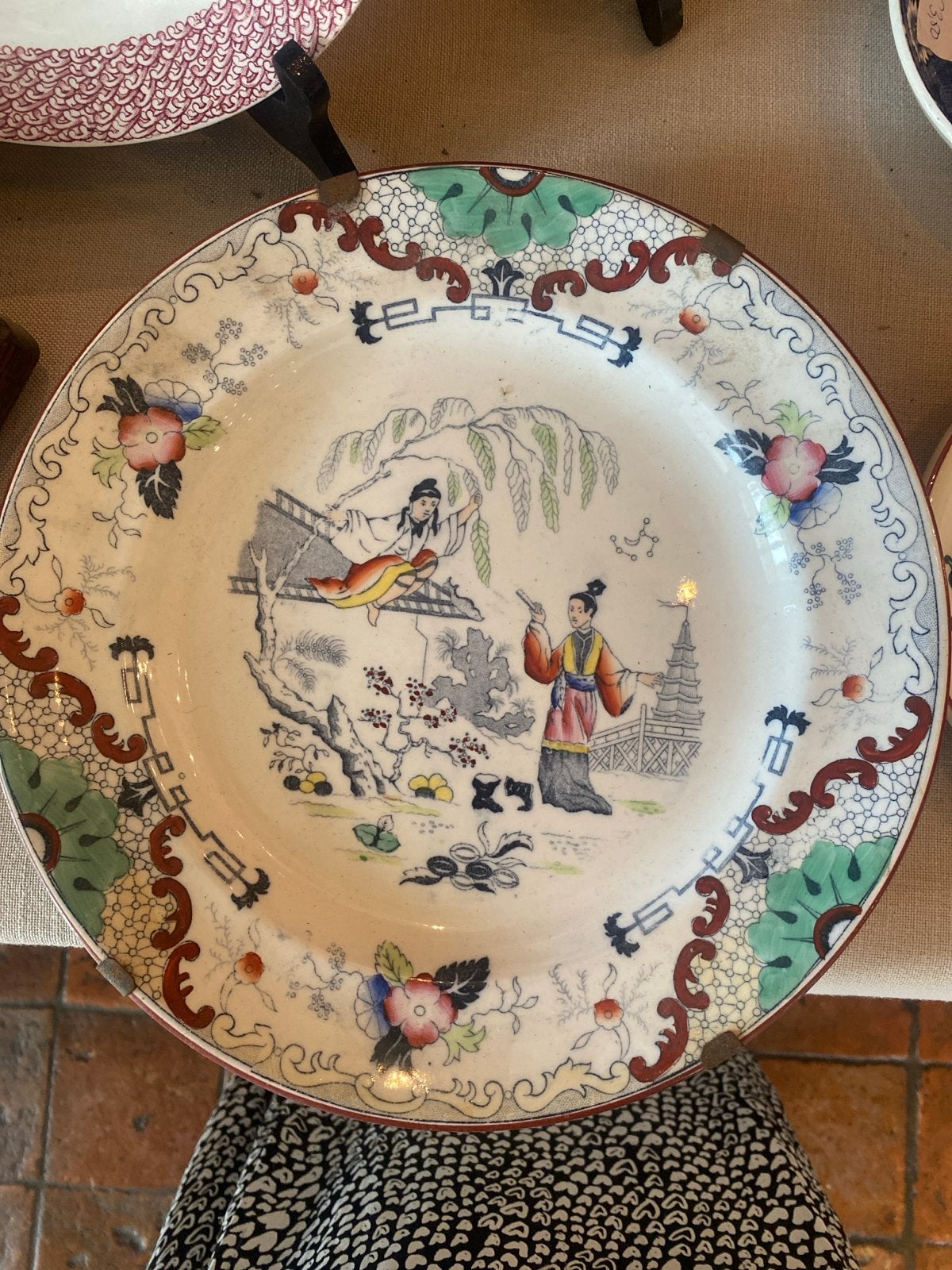 Antiek Petrus Regout bord, Chinees decor, Maastricht, Antiek en Kunst, Antiek | Porselein, Ophalen of Verzenden